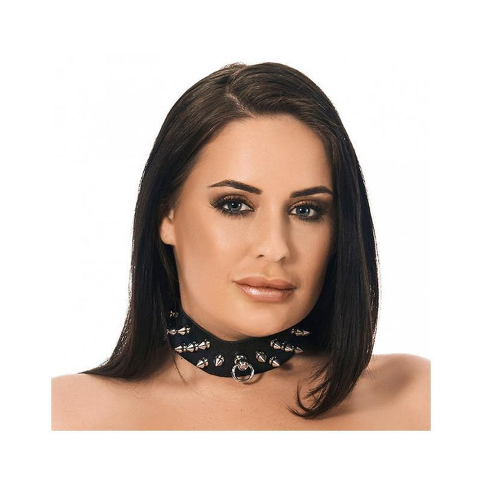 Collar Cuero Con Pinchos Talla (Interno):S/M