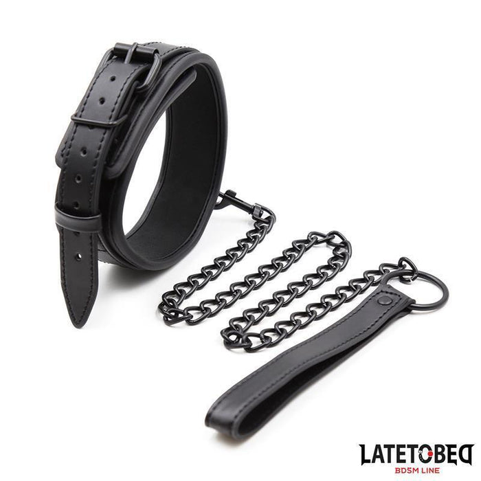 Collar Y Correa Neopreno Negro