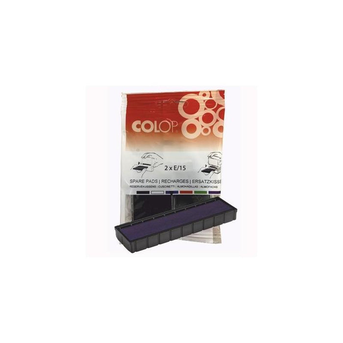 Colop Almohadilla E/15 Azul Blister -2u-