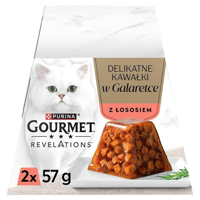 Purina Gourmet Revelations Chunks In Jelly With Salmon - Comida Húmeda Para Gatos - 2x57g