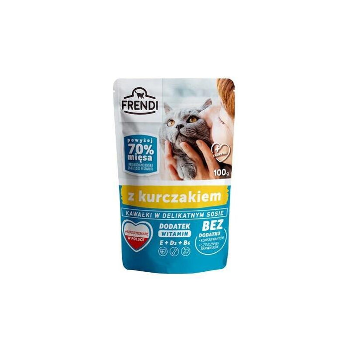 Comida Húmeda Para Gatos Frendi Trozos En Salsa Con Pollo  100 G