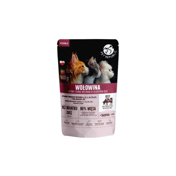 Comida Húmeda Para Gatos  Pet Republic Sterile Carne De Res Finamente Picada  100 G