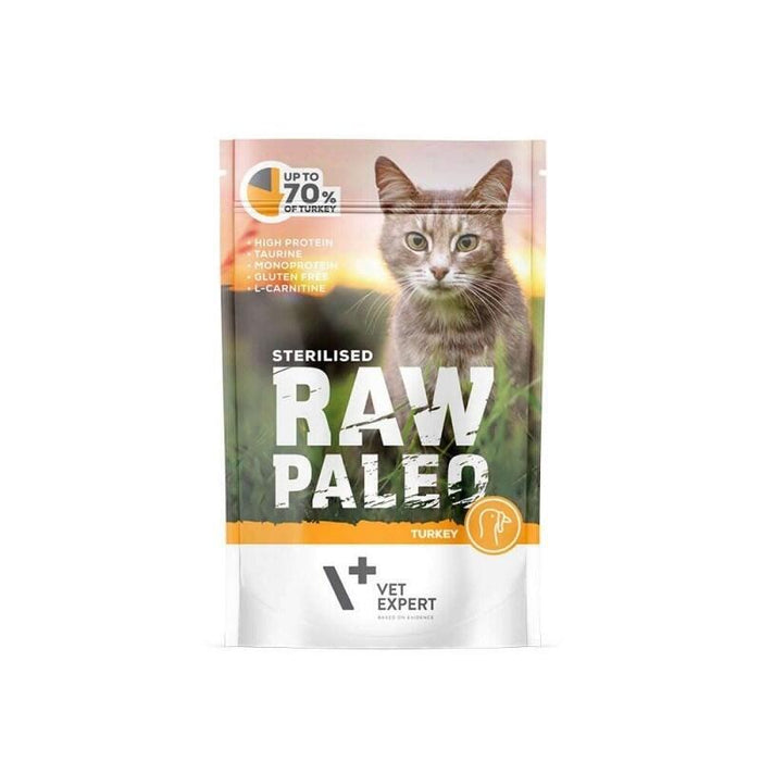 Comida Húmeda Para Gatos Raw Paleo Adult Cat Sterilised Pavo  100 G