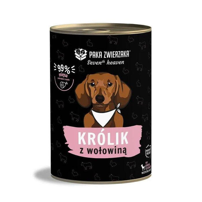 Comida Húmeda Para Perros Paka Zwierzaka Seventh Heaven Rabbit And Beef  400g