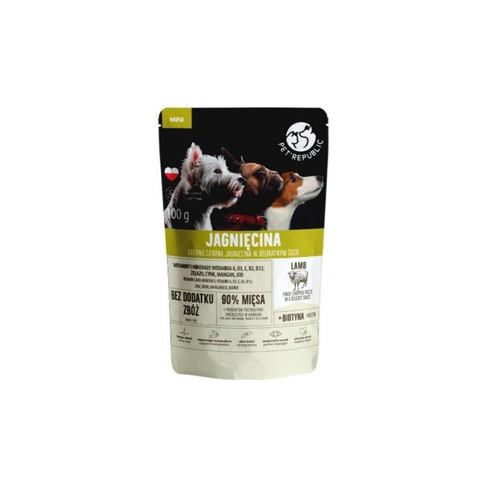 Comida Húmeda Para Perros Pet Republic Mini Cordero Finamente Picado  100 G