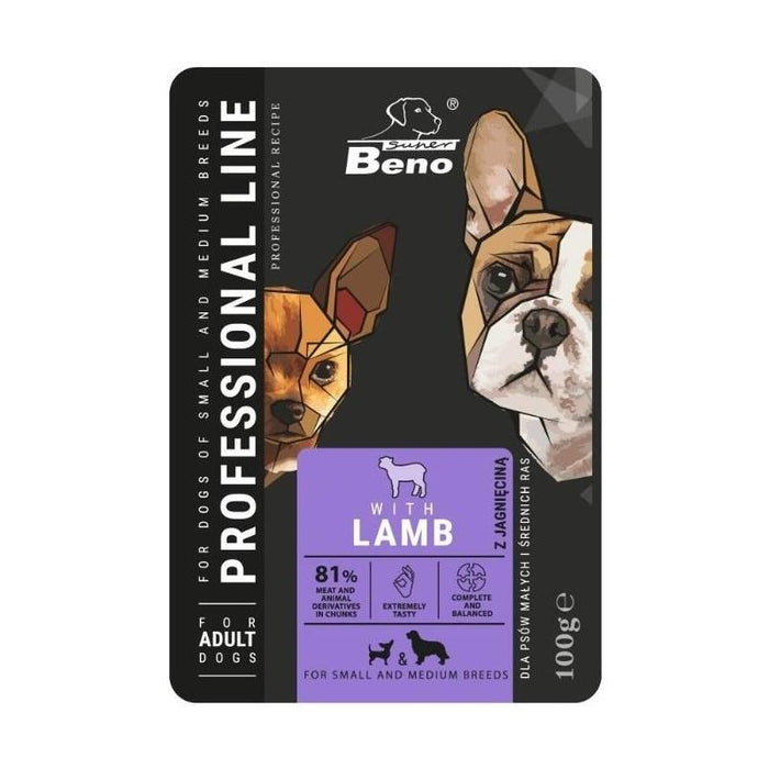 Comida Húmeda Para Perros  Super Beno Adult Small And Medium Lamb  100 G