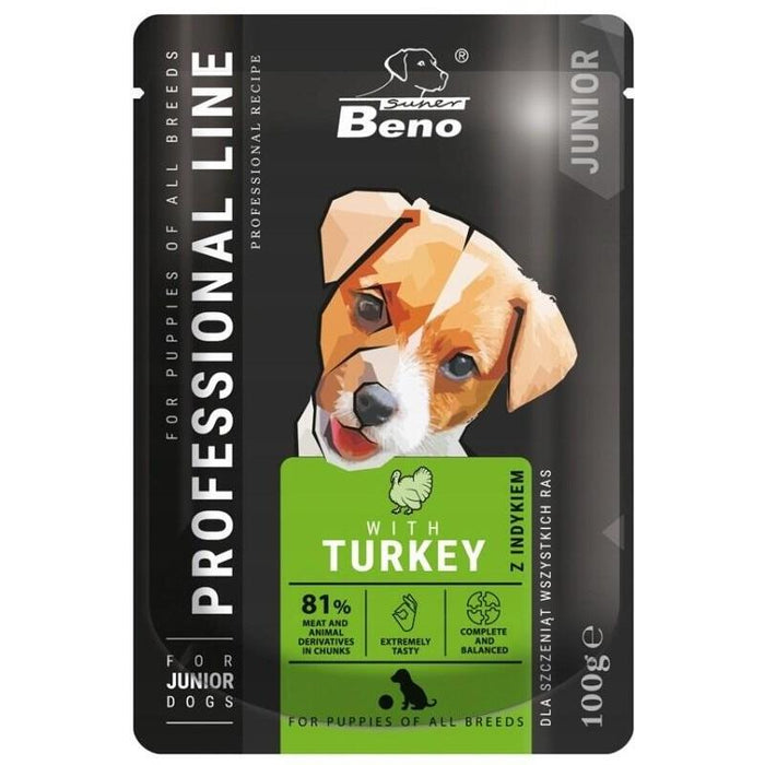 Comida Húmeda Para Perros Super Beno Junior Turkey  100 G