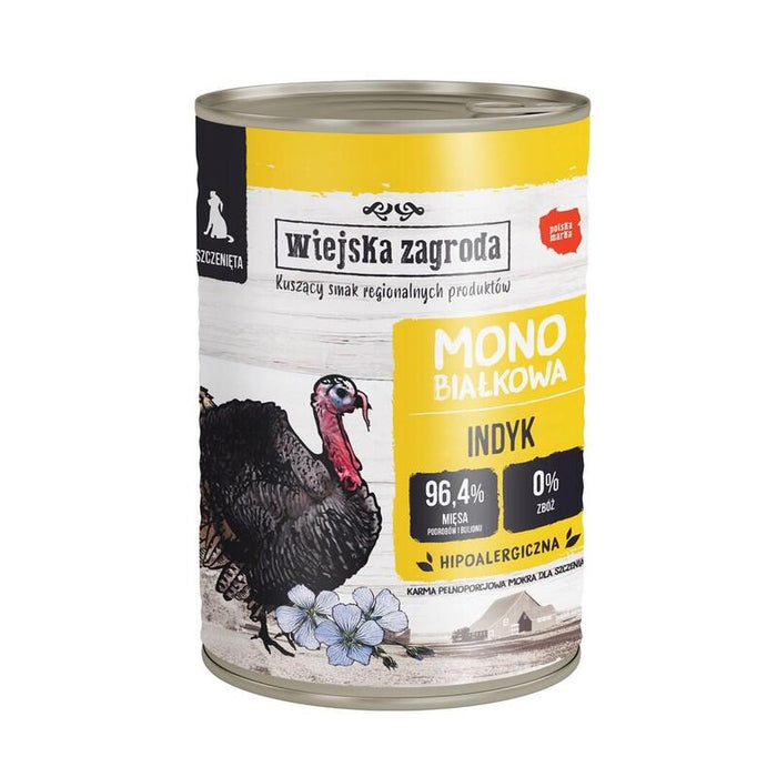 Comida Húmeda Para Perros Wiejska Zagroda Cachorros Monoprotein Pavo  400g