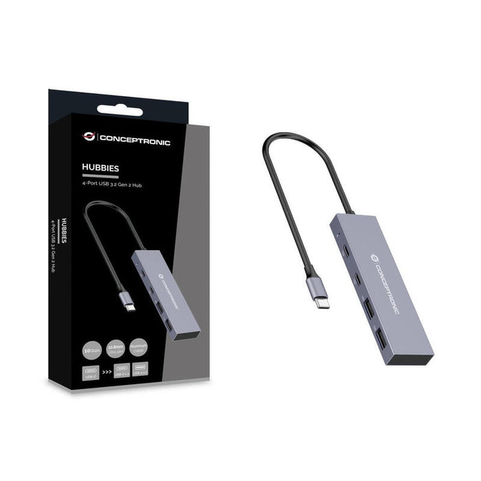 Conceptronic Usb-Hub 4-Port 3.2 C->2x3.1+2x3.0 Gris