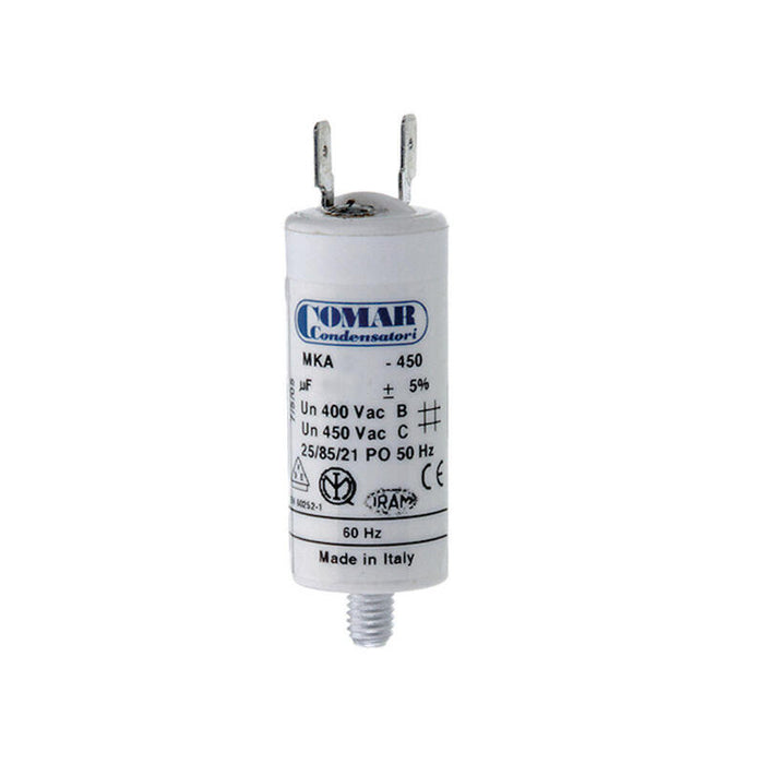 Condensador Mka 60mf 5% 450v Ø5x12cm Con Espiga M8 Y Faston Doble Konek