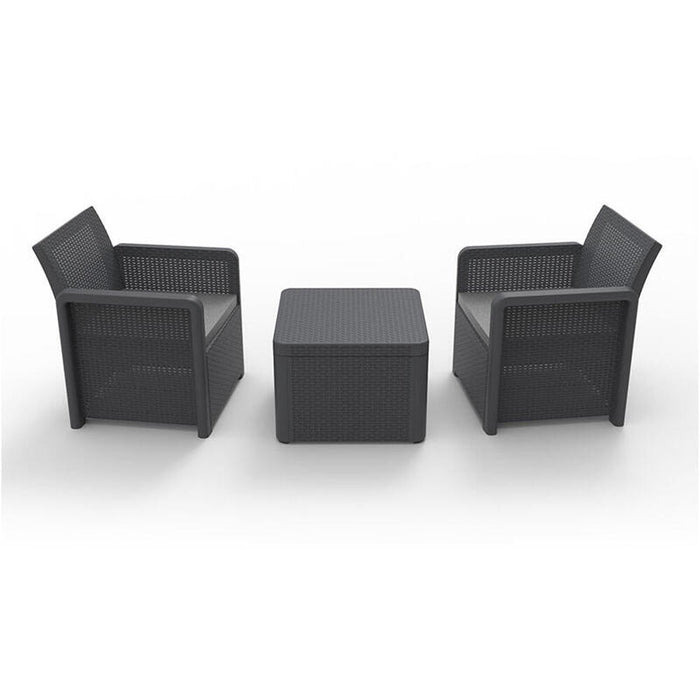 Conjunto Jardín 2 Sillones+1 Mesa Nassau, Antracita