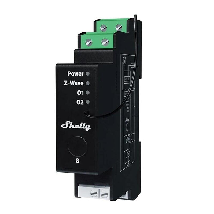 Controlador Inteligente Para Riel Din Z-Wave Shelly Wave Pro Shutter Lr