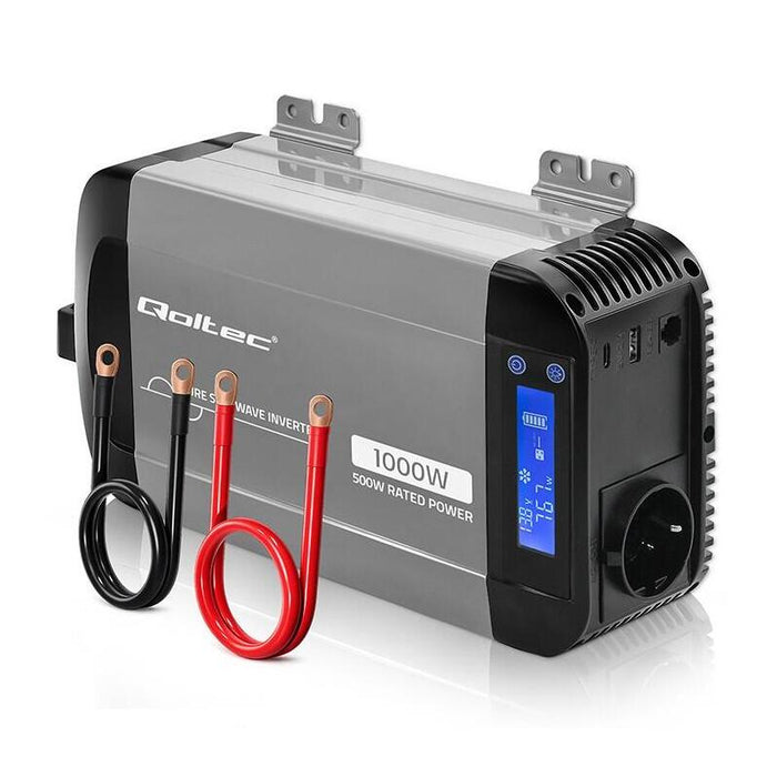 Convertidor De Tensión Pure Sine Wave 12v Para 230v 500/1000w