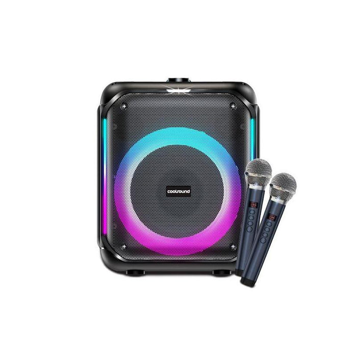 Coolsound Partybox Altavoz Karaoke 8" - Bluetooth - 30w - Iluminacion Rgb - 2 Microfonos Inalambricos Incluidos -