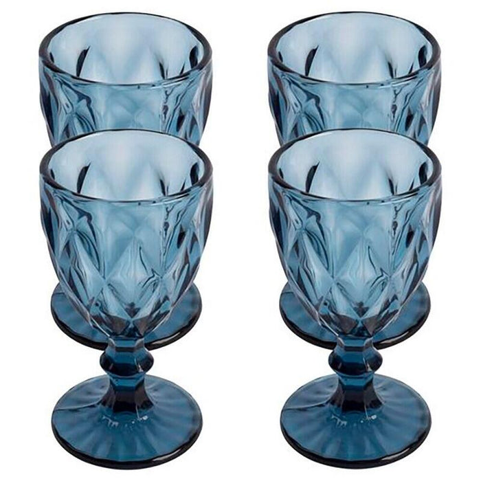Copa De Cristal Con Relieve Modelo Aqua, 250 Ml, 4 Uds