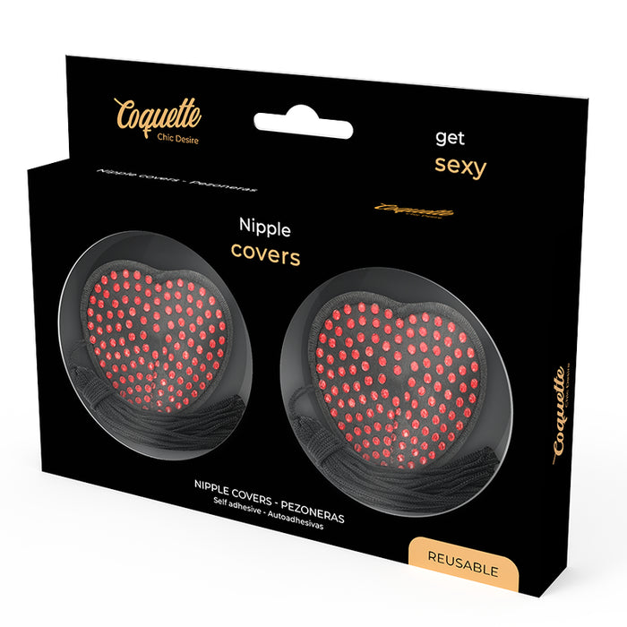 Coquette Chic Desire - Cubre Pezones Rojo / Negro