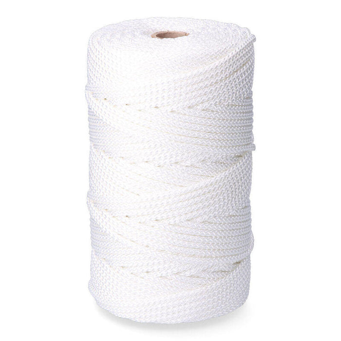 Cordón Trenzado Poliéster Granete Blanco, Calibre 5 Mm X 200 M
