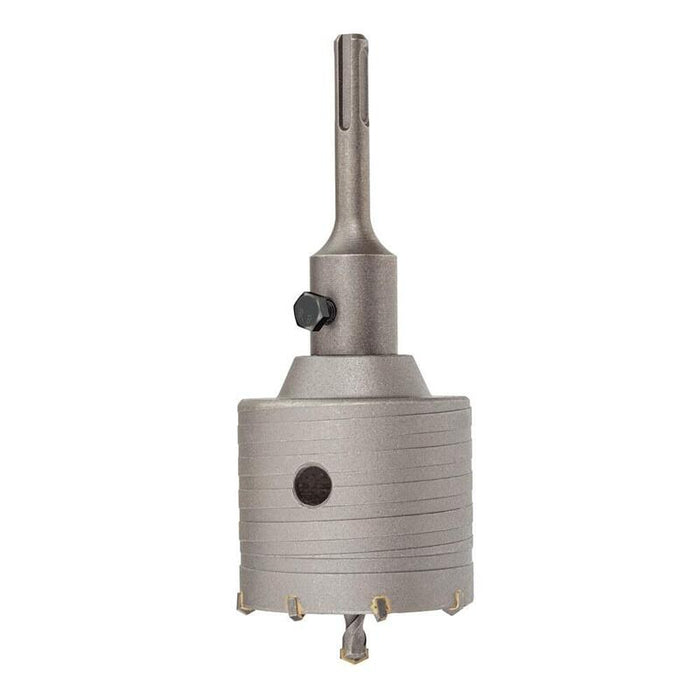 Corona Pasamuros De Metal Duro (Md) Ø50 Mm + Husillo Sds Plus + Broca Guía