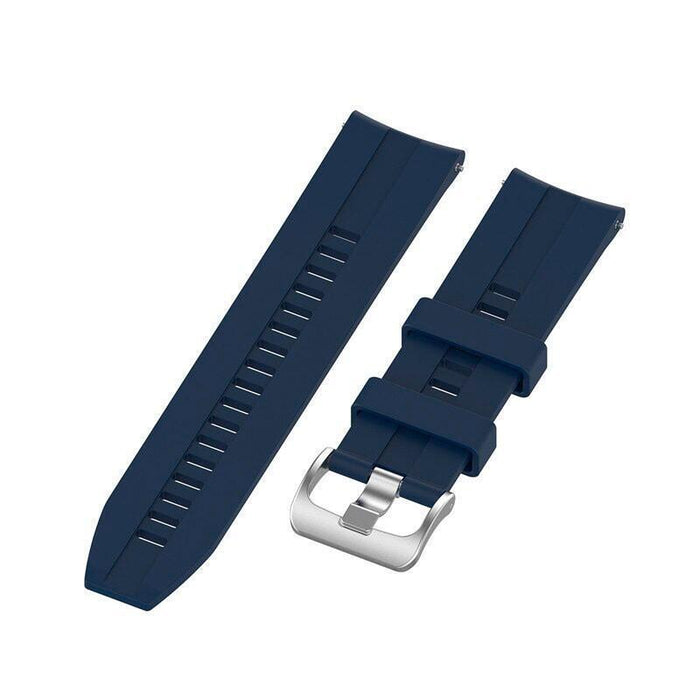 Correa Universal Silicone Rut 20mm Para Smartwatch Xiaomi/Amazfit/Samsung/Huawei/Realme/Ticwatch (Azul Oscuro)