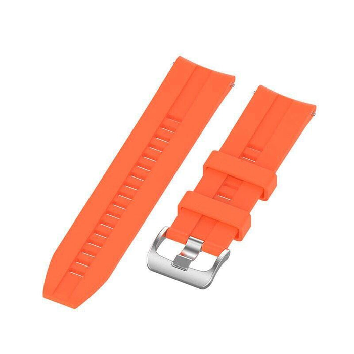 Correa Universal Silicone Rut 20mm Para Smartwatch Xiaomi/Amazfit/Samsung/Huawei/Realme/Ticwatch (Naranja)