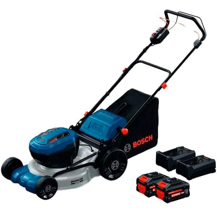 Cortacésped Bosch Pro Autopropulsado A Batería Gra18v2-46sp (Anchura De Corte: 46 Cm, Altura De Corte: 30-70 Mm, Cesto De Tela De 60 L, Tapón Para Triturado, Incluye Batería Y Cargador)