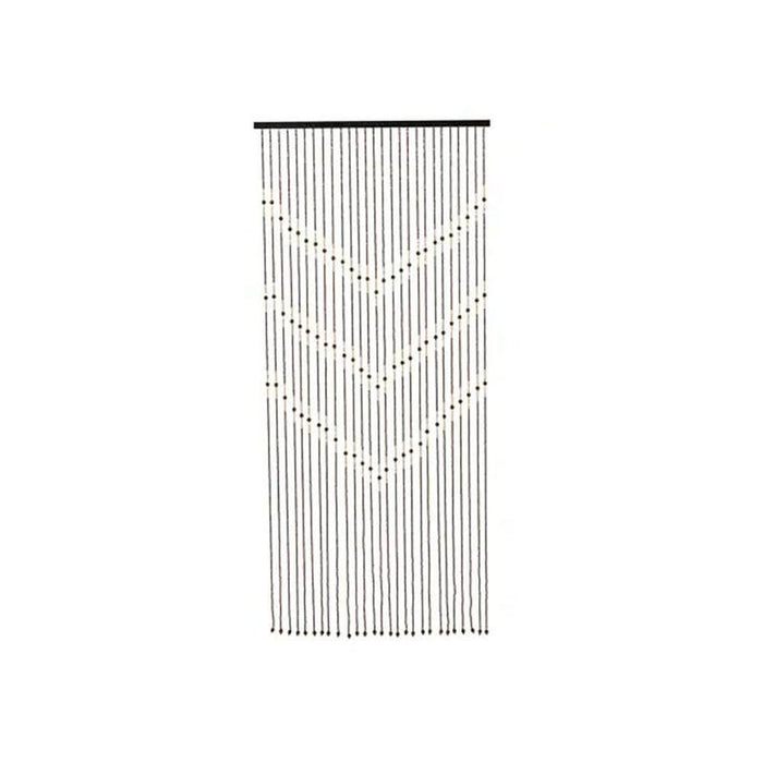 Cortina De Bambú, Color Marrón Con Abalarios, Para Puerta, 90 X 200 Cm