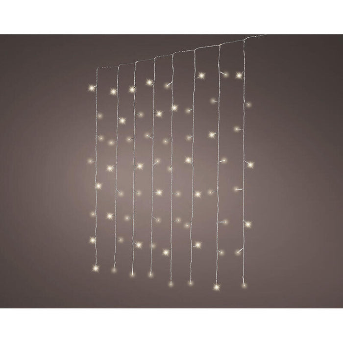 Cortina Led Multifunción Interconectable, Luz Blanca Cálida, 200 Leds, 1,5 X 2 M