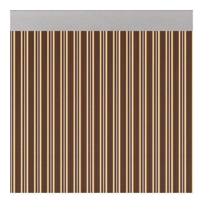 Cortina Para Puerta Modelo Ferrara Opaco Color Marrón-Marfil 90 X 210 Cm