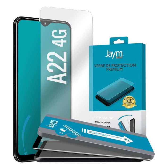 Cristal Templado Premium 2.5d Con Aplicador Para Samsung Galaxy A22 4g - Jaym®**