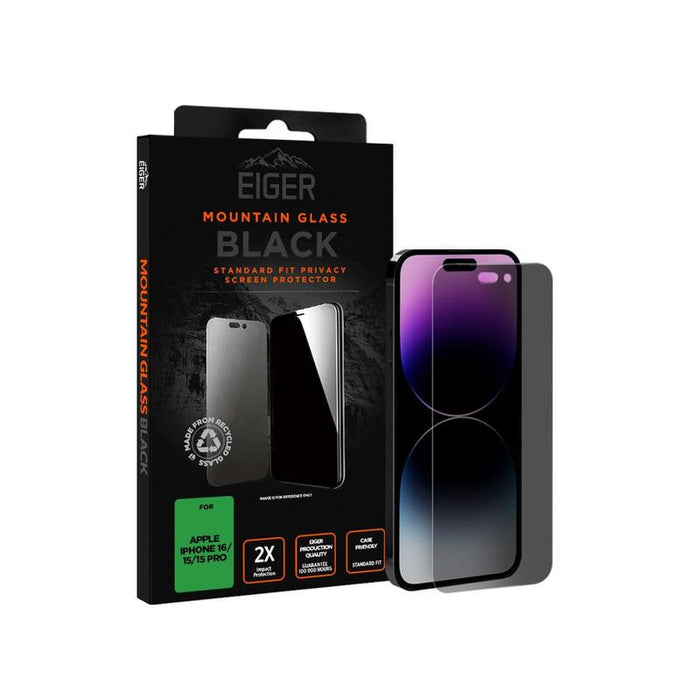 Cristal Templado Premium 2.5d Privacy Para Apple Iphone 15 / 15 Pro / 16 - Eiger®