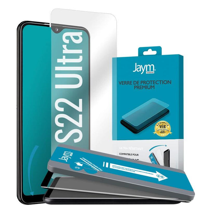 Cristal Templado Premium 3d Con Aplicador Para Samsung Galaxy S22 Ultra *Sonic Sensor* - Jaym®**