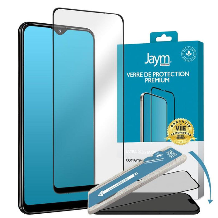 Cristal Templado Premium Con Contour Negro Et Aplicador Para Apple Iphone 16 Plus - Jaym®