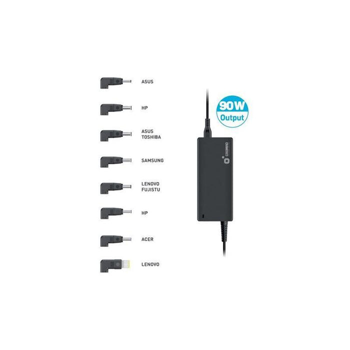 Cromad Cargador Universal Automatico 90w - 8 Puntas - Voltaje 19-20v - Selector De Voltaje Automatico - Proteccion Sobrecargas, Cortocircuitos Y Sobretensión
