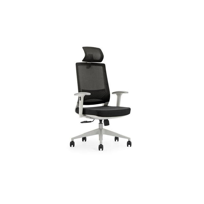 Cromad Gama Senior Se3000 Silla De Oficina - Piston De Gas De Grado 4 - Soporte Lumbar Y Cervical - Respaldo De Malla - Reposabrazos Ajustables Y Acolchados