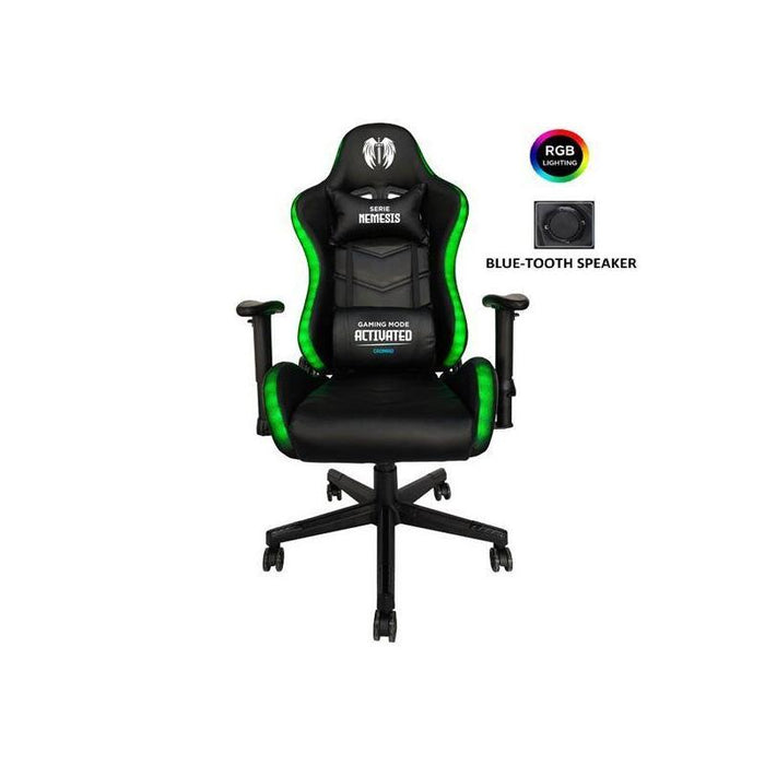 Cromad Serie Nemesis Silla Gaming Rgb - Estructura Robusta - Piel Sintetica De Alta Calidad - Altura Regulable Con