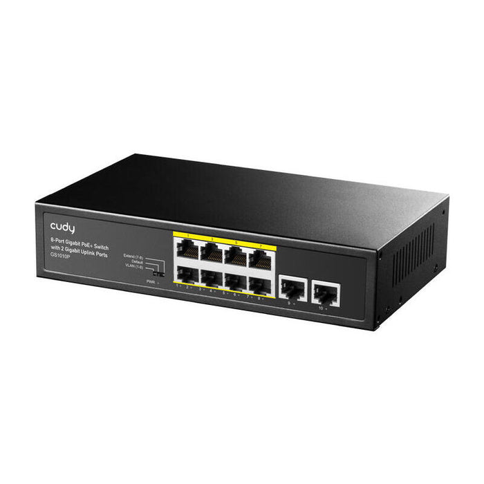 Cudy Gs1010p Switch Gigabit Poe+ De 8 Puertos Con 2 Puertos De Enlace Ascendente Gigabit