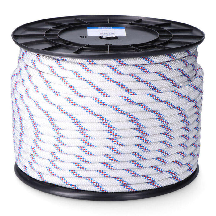 Cuerda Driza Trenzado Poliéster Blanco Distintivo, Calibre 6 Mm X 300 M