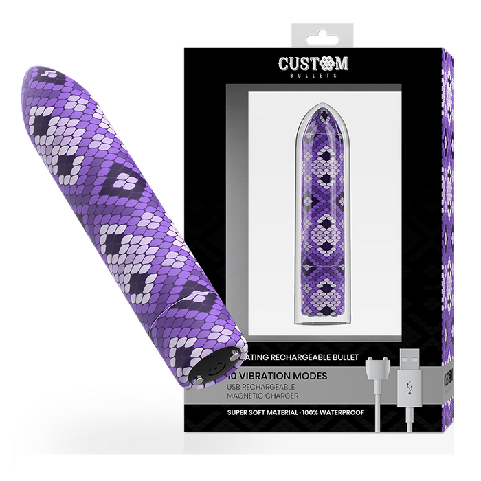Custom Bullets - Bala Recargable Snake Lila 10 Intensidades