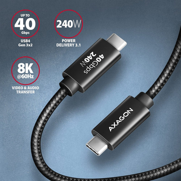 EAN 8595247907967 - Axagon BUCM4X-CM10AB cable USB USB4 Gen 3x2 1 m USB C Negro imagen 3