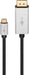 EAN 4040849601774 - Goobay 60177 adaptador de cable de vídeo 3 m USB Tipo C DisplayPort Negro, Plata imagen 1