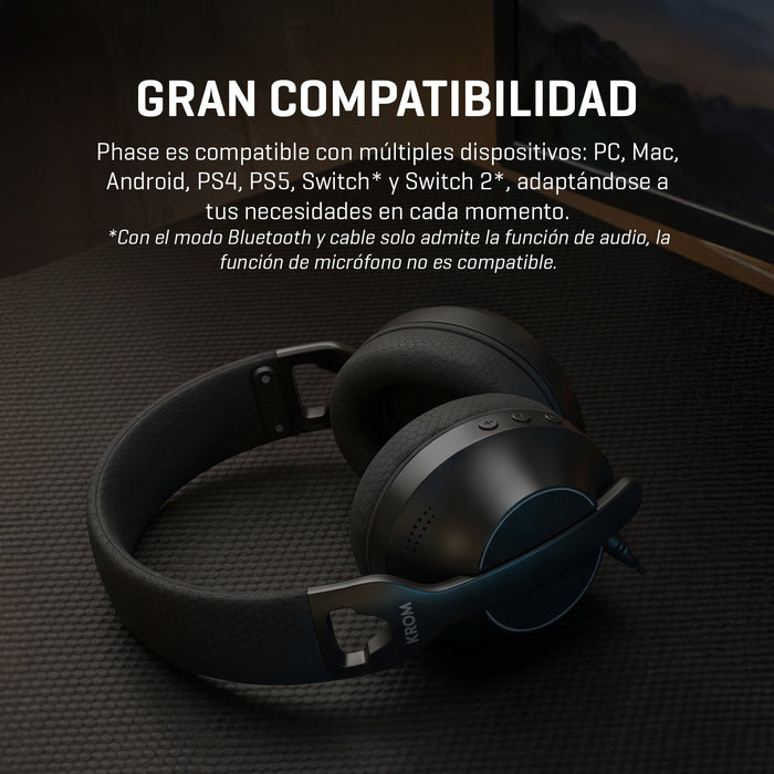 EAN 8436587976667 - Krom Phase Inalámbrico y alámbrico Diadema Juego USB Tipo C Bluetooth imagen 15