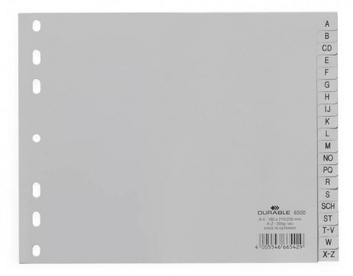 EAN 4005546665429 - Durable 6500 Separador alfabético con pestaña Polipropileno (PP) Gris imagen 1