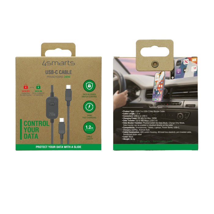 EAN 4252011914708 - 4smarts 541887 cable USB USB 2.0 1,2 m USB C 0,48 Gbit/s 240 W Negro imagen 7