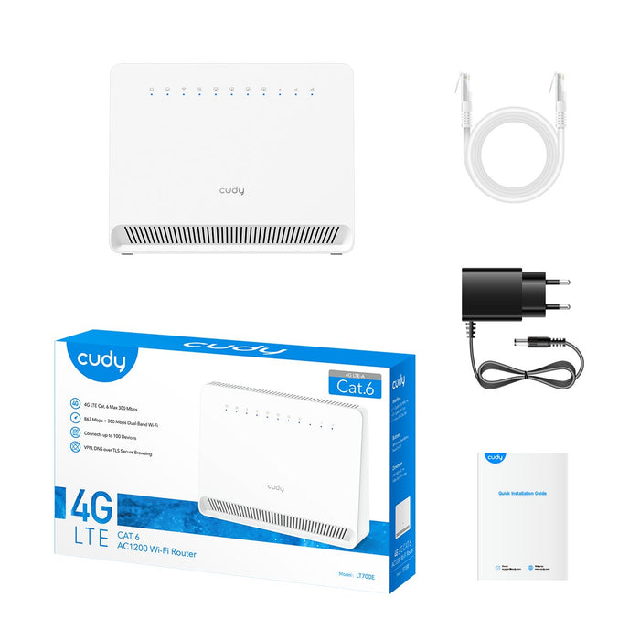 EAN 6971690792879 - Cudy 4G Cat 6 AC1200 Wi-Fi Router, LT700E 1.0 router inalámbrico Gigabit Ethernet Doble banda (2,4 GHz /  imagen 6