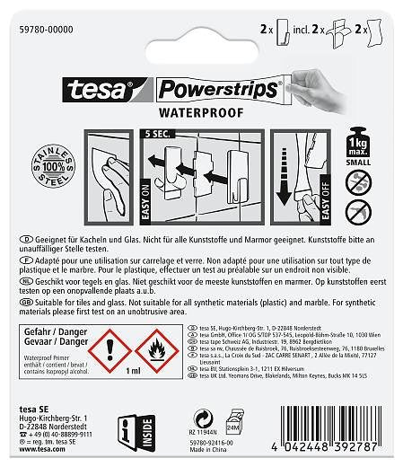 EAN 4042448392787 - TESA 59780-00000 gancho para almacenamiento Interior Gancho toallero Acero inoxidable 2 pieza(s) imagen 4