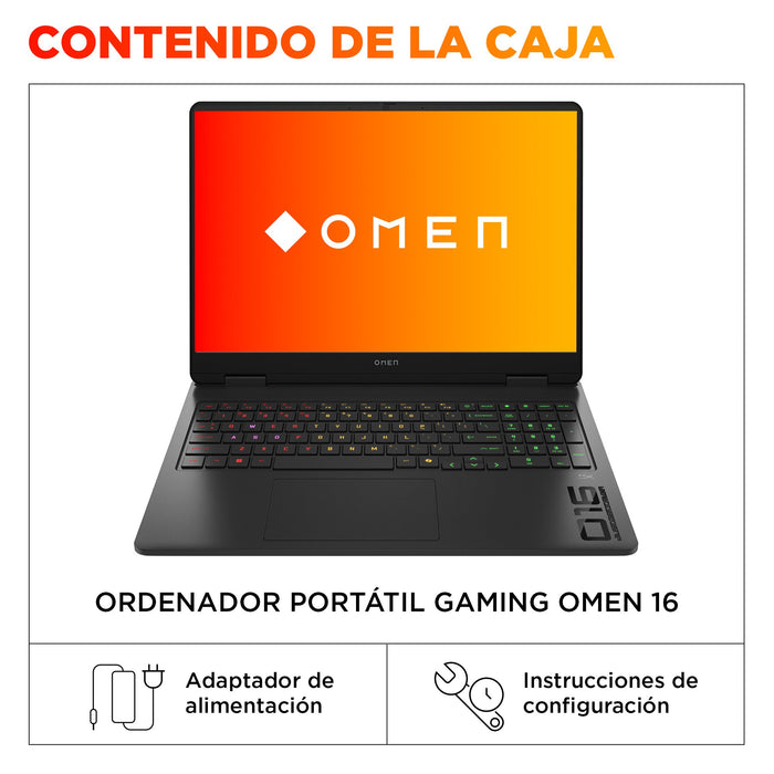 EAN 199251388538 - HP OMEN Gaming 16-am0030ns Intel Core Ultra 7 255H Portátil 40,6 cm (16") 2K 32 GB DDR5-SDRAM 1 TB SSD NVI imagen 6