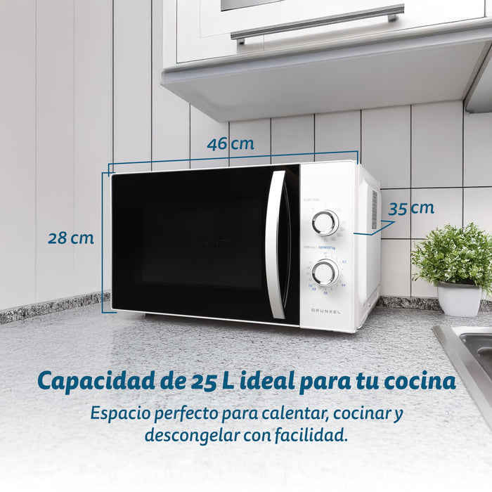 EAN 8426156018713 - Grunkel MWG-25MG Blanco Microondas con grill Encimera 25 L 800 W imagen 4