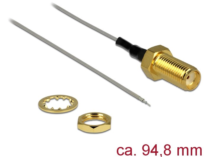 EAN 4043619896004 - DeLOCK 89600 cable coaxial 94,8 m SMA open end tinned Oro, Gris imagen 2