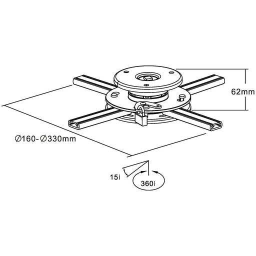 EAN 4043718172375 - InLine 4043718172375 montaje para projector Techo/pared Negro imagen 2