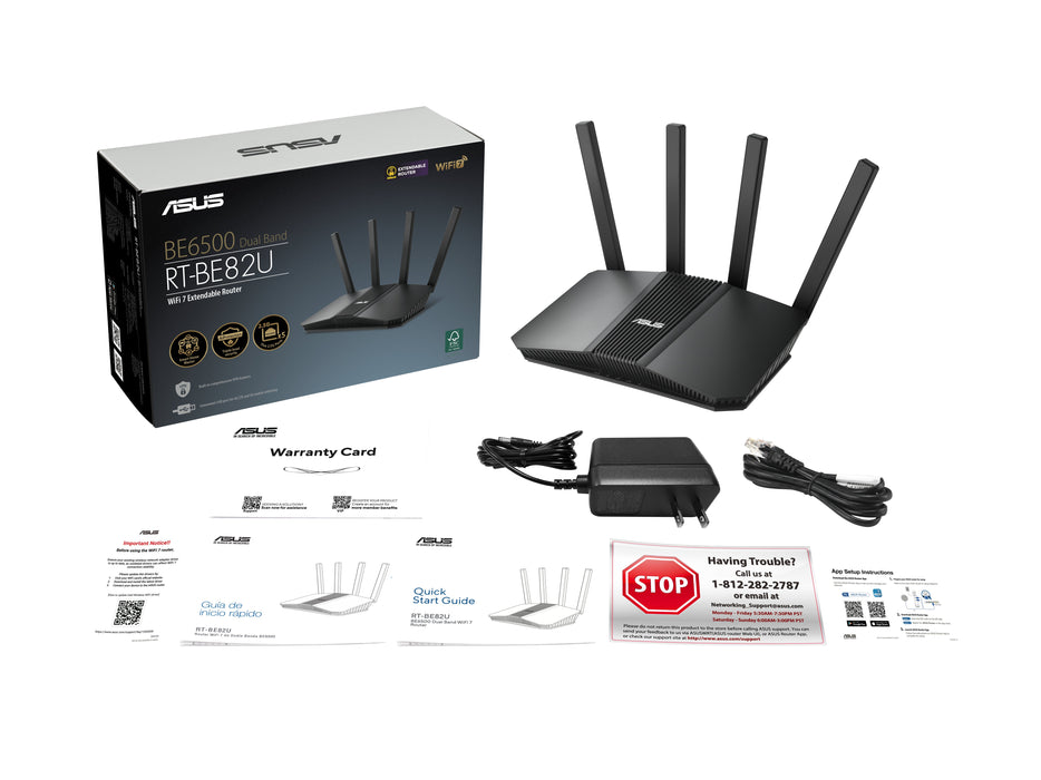 EAN 4711387627655 - ASUS RT-BE82U BE6500 router inalámbrico 2.5 Gigabit Ethernet Doble banda (2,4 GHz / 5 GHz) Negro imagen 12